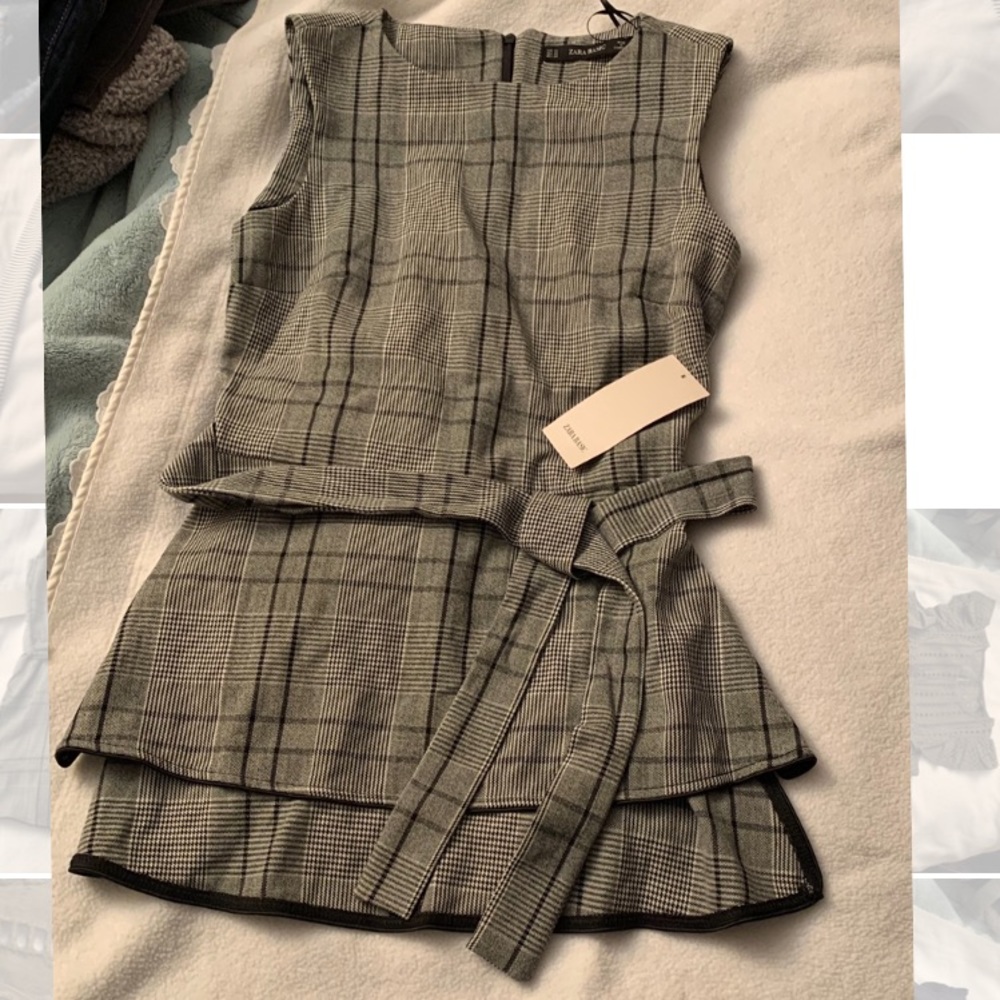 NWT zara plaid tank